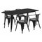 Flash Furniture Rectangle 31.5" W, 63" L, 29.5" H, Metal, Black ET-CT005-4-70-BK-GG - alternate 1