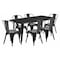 Flash Furniture Rectangle Black Metal Table Set, 31-1/2"X63", 31.5" W, 63" L, 29.5" H, Metal, Black ET-CT005-6-30-BK-GG - alternate 1