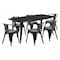 Flash Furniture Rectangle 31.5" W, 63" L, 29.5" H, Metal, Black ET-CT005-6-70-BK-GG - alternate 1