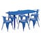 Flash Furniture Rectangle 31.5" W, 63" L, 29.5" H, Metal, Blue ET-CT005-6-70-BL-GG - alternate 1