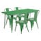 Flash Furniture Rectangle 31.5" W, 63" L, 29.5" H, Metal, Green ET-CT005-4-30-GN-GG - alternate 1