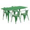 Flash Furniture Rectangle 31.5" W, 63" L, 29.5" H, Metal, Green ET-CT005-4-70-GN-GG - alternate 1