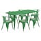 Flash Furniture Rectangle 31.5" W, 63" L, 29.5" H, Metal, Green ET-CT005-6-70-GN-GG - alternate 1