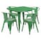 Flash Furniture Square 31.5" W, 31.5" L, 29.5" H, Metal, Green ET-CT002-4-70-GN-GG - alternate 1