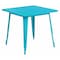 Flash Furniture Teal-Blue Metal Table, 31.5SQ ET-CT002-1-CB-GG - alternate 1