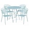 Flash Furniture 30" Round Sky Blue Steel Folding Table w/ 4 Chairs CO-30RDF-03CHR4-SKY-GG - alternate 1