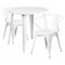 Flash Furniture Round 30" W, 30" L, 29.5" H, Metal Top, White CH-51090TH-2-18ARM-WH-GG - alternate 1