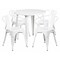 Flash Furniture Round 30" W, 30" L, 29.5" H, Metal Top, White CH-51090TH-4-18ARM-WH-GG - alternate 1