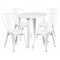 Flash Furniture Round 30" W, 30" L, 29.5" H, Metal Top, White CH-51090TH-4-18CAFE-WH-GG - alternate 1