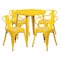 Flash Furniture Round 30" W, 30" L, 29.5" H, Metal Top, Yellow CH-51090TH-4-18ARM-YL-GG - alternate 1