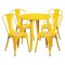 Flash Furniture Round 30" W, 30" L, 29.5" H, Metal Top, Yellow CH-51090TH-4-18CAFE-YL-GG - alternate 1