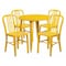 Flash Furniture Round 30" W, 30" L, 29.5" H, Metal Top, Yellow CH-51090TH-4-18VRT-YL-GG - alternate 1