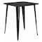 Flash Furniture Square 33.25" L, 33.25" W, 40.75" H, Metal Top, Black CH-51040-40-BK-GG - alternate 1