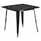 Flash Furniture Black Metal Table, 31.5SQ ET-CT002-1-BK-GG - alternate 1