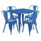 Flash Furniture Square Blue Metal Table Set, 31.5SQ, 31.5" W, 31.5" L, 29.5" H, Metal, Blue ET-CT002-4-30-BL-GG - alternate 1