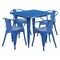 Flash Furniture Square 31.5" W, 31.5" L, 29.5" H, Metal, Blue ET-CT002-4-70-BL-GG - alternate 1