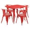 Flash Furniture Square 31.5" W, 31.5" L, 29.5" H, Metal, Red ET-CT002-4-70-RED-GG - alternate 1