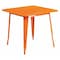 Flash Furniture Orange Metal Table, 31.5SQ ET-CT002-1-OR-GG - alternate 1