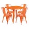 Flash Furniture Square Orange Metal Table Set, 31.5SQ, 31.5" W, 31.5" L, 29.5" H, Metal, Orange ET-CT002-4-30-OR-GG - alternate 1
