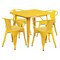 Flash Furniture Square 31.5" W, 31.5" L, 29.5" H, Metal, Yellow ET-CT002-4-70-YL-GG - alternate 1