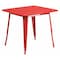 Flash Furniture Red Metal Table, 31.5SQ ET-CT002-1-RED-GG - alternate 1