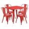 Flash Furniture Square 31.5" W, 31.5" L, 29.5" H, Metal, Red ET-CT002-4-30-RED-GG - alternate 1