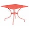 Flash Furniture 35.5" Square Coral Steel Patio Table-Umbrella Hole CO-6-RED-GG - alternate 1