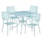 Flash Furniture 35.5" SQ Sky Blue Steel Table w/ 4 Chairs CO-35SQ-02CHR4-SKY-GG - alternate 1
