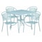 Flash Furniture 35.5" SQ Sky Blue Steel Table w/ 4 Chairs CO-35SQ-03CHR4-SKY-GG - alternate 1