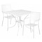 Flash Furniture 35.5" Square White Steel Table w/ 2 Chairs CO-35SQ-02CHR2-WH-GG - alternate 1