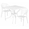Flash Furniture 35.5" Square White Steel Table w/ 2 Chairs CO-35SQ-03CHR2-WH-GG - alternate 1