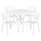 Flash Furniture 35.5" Square White Steel Table w/ 4 Chairs CO-35SQ-03CHR4-WH-GG - alternate 1