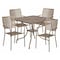 Flash Furniture 35.5" Square Gold Steel Table w/ 4 Chairs CO-35SQ-02CHR4-GD-GG - alternate 1