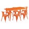 Flash Furniture Rectangle 31.5" W, 63" L, 29.5" H, Metal, Orange ET-CT005-6-70-OR-GG - alternate 1