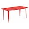 Flash Furniture Rectangle Red Metal Table, 31-1/2"X63", 31.5" W, 63" L, 29.5" H, Metal, Red ET-CT005-RED-GG - alternate 1