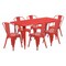 Flash Furniture Rectangle Red Metal Table Set, 31-1/2"X63", 31.5" W, 63" L, 29.5" H, Metal, Red ET-CT005-6-30-RED-GG - alternate 1
