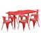 Flash Furniture Rectangle 31.5" W, 63" L, 29.5" H, Metal, Red ET-CT005-6-70-RED-GG - alternate 1