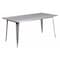 Flash Furniture Rectangle Silver Metal Table, 31-1/2"X63", 31.5" W, 63" L, 29.5" H, Metal, Grey ET-CT005-SIL-GG - alternate 1