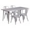 Flash Furniture Rectangle Silver Metal Table Set, 31-1/2"X63", 31.5" W, 63" L, 29.5" H, Metal, Grey ET-CT005-4-30-SIL-GG - alternate 1