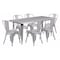 Flash Furniture Rectangle Silver Metal Table Set, 31-1/2"X63", 31.5" W, 63" L, 29.5" H, Metal, Grey ET-CT005-6-30-SIL-GG - alternate 1