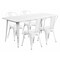 Flash Furniture Rectangle 31.5" W, 63" L, 29.5" H, Metal, White ET-CT005-4-30-WH-GG - alternate 1
