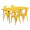 Flash Furniture Rectangle 31.5" W, 63" L, 29.5" H, Metal, Yellow ET-CT005-4-30-YL-GG - alternate 1