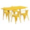 Flash Furniture Rectangle 31.5" W, 63" L, 29.5" H, Metal, Yellow ET-CT005-4-70-YL-GG - alternate 1