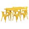 Flash Furniture Rectangle 31.5" W, 63" L, 29.5" H, Metal, Yellow ET-CT005-6-70-YL-GG - alternate 1