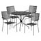 Flash Furniture 35.25" Round Black Steel Table with 4 Chairs CO-35RD-02CHR4-BK-GG - alternate 1