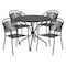 Flash Furniture 35.25" Round Black Steel Table Set with 4 Chairs CO-35RD-03CHR4-BK-GG - alternate 1