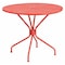 Flash Furniture 35.25" Round Coral Steel Patio Table-Umbrella Hole CO-7-RED-GG - alternate 1