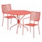 Flash Furniture 35.25" Round Coral Steel Table with 2 Chairs CO-35RD-02CHR2-RED-GG - alternate 1