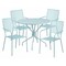 Flash Furniture 35.25" RD Sky Blue Steel Patio Table with 4 Chairs CO-35RD-02CHR4-SKY-GG - alternate 1