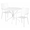 Flash Furniture 35.25" Round White Steel Table with 2 Chairs CO-35RD-02CHR2-WH-GG - alternate 1